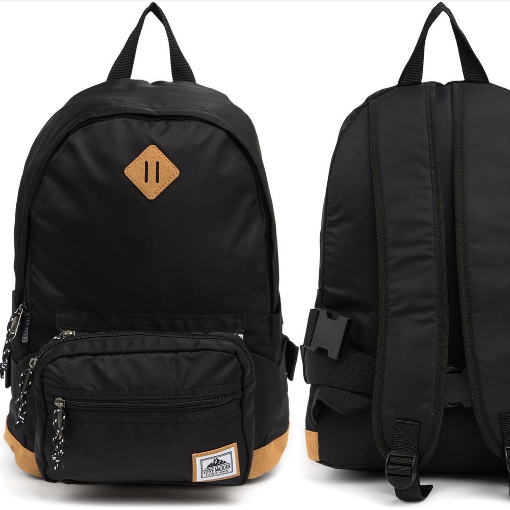 COPY - Steve Madden Nylon Black Backpack w/ Detachable Fanny Pack